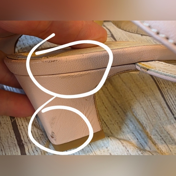 Napeleoni Size 41 (10) Square Toe Slingback Block Heel Ballet Pink Made in Italy - Picture 10 of 11